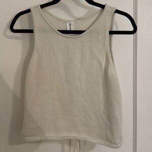 White Abound sweater cutout tank top